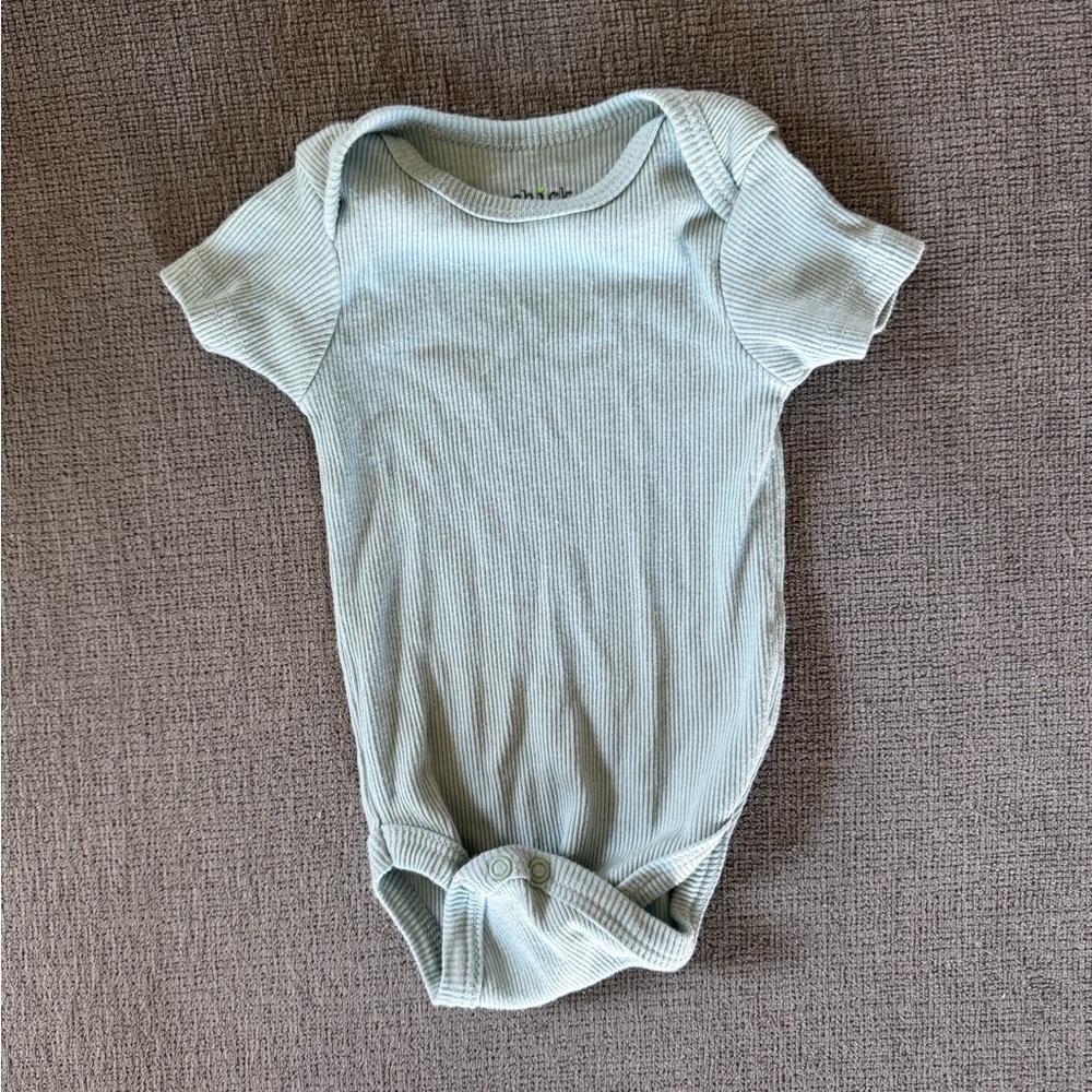Mint Green Ribbed Baby Onesie